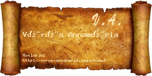 Vörös Annamária névjegykártya