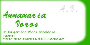 annamaria voros business card