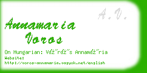 annamaria voros business card